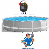 Piscine Tubulaire Intex Prism Frame Ronde 5.49 x 1.22 m Avec Pompe - Gris