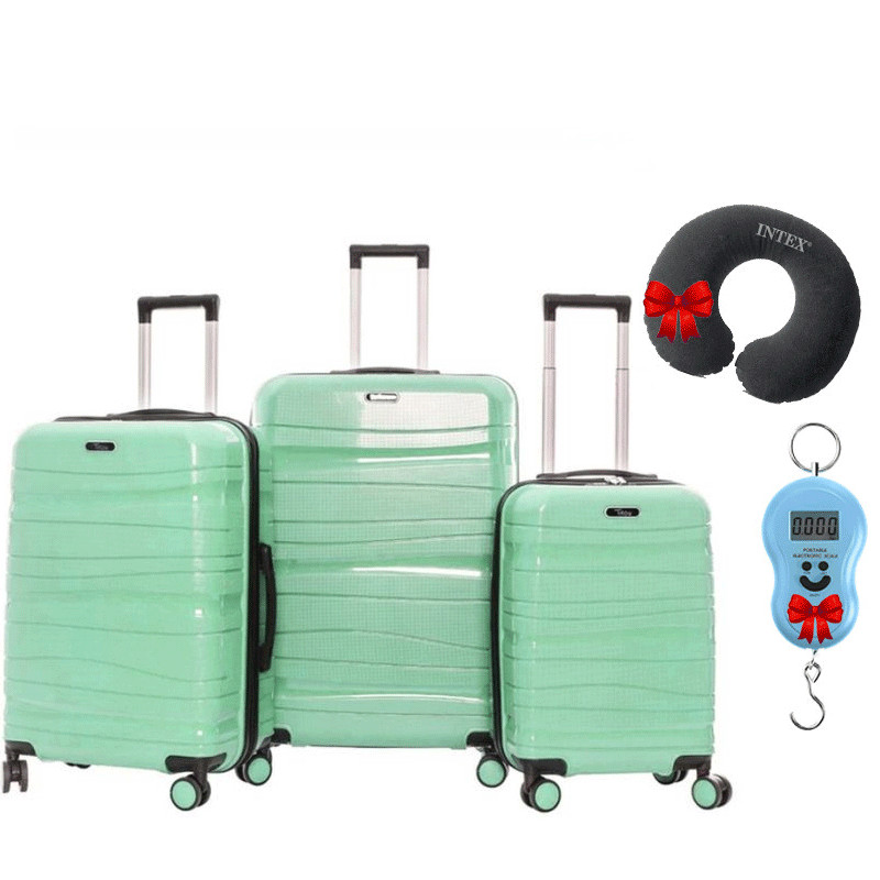 Set De Trois Valises Titou Incassable Vert D'Eau en Tunisie Set De Trois Valises Titou Incassable Vert D'Eau en Tunisie