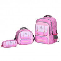 Sac à Dos Scolaire Avec Trousse &Sac Gouter R0401 Rose En Tunisie