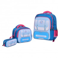 Sac à Dos Scolaire Avec Trousse &Sac Gouter R0402 Bleu En Tunisie
