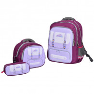 Sac à Dos Scolaire Avec Trousse &Sac Gouter R0403 Violet En Tunisie