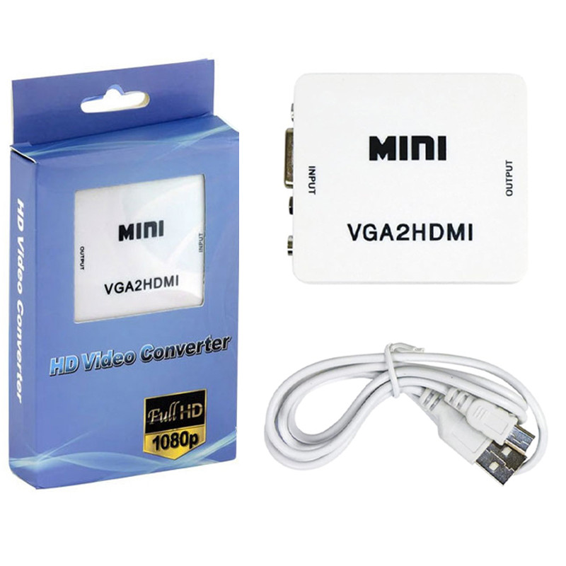 Convertisseur VGA Vers HDMI Avec Audio Blanc en Tunisie