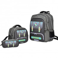 Sac à Dos Scolaire Avec Trousse &Sac Gouter R0407 Gris Olive En Tunisie