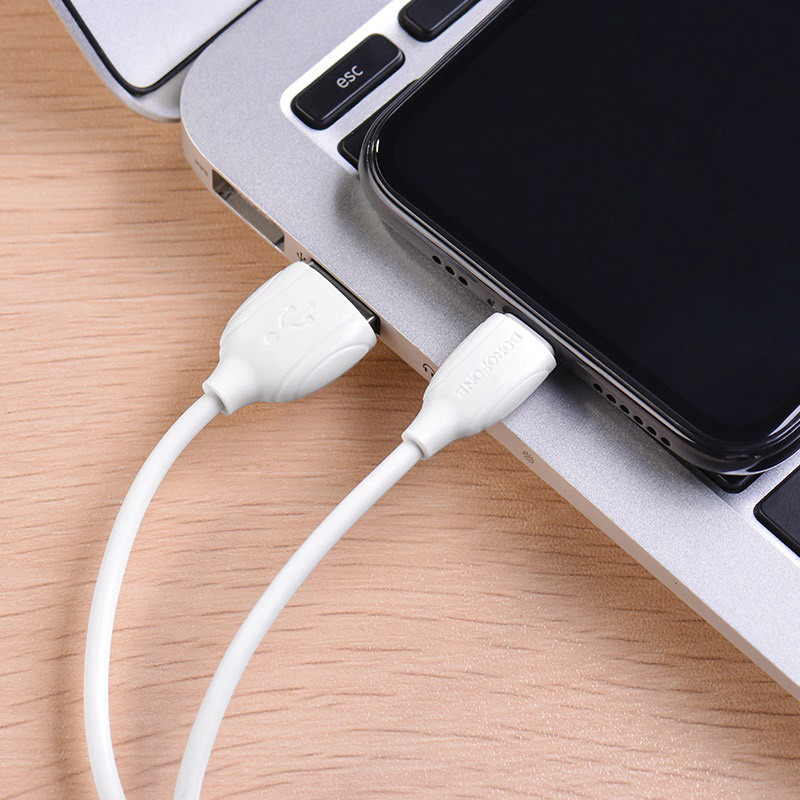 Câble Chargeur Borofone BX19 Lightning Blanc En Tunisie