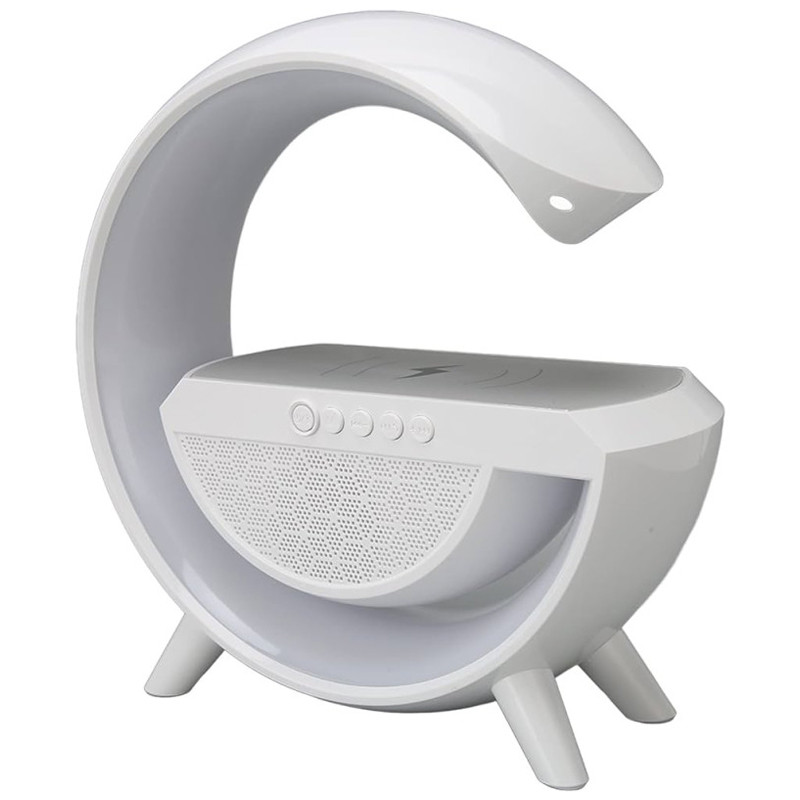 Haut Parleur Bluetooth 3en1 2301 LED Avec Chargeur Sans Fil Blanc En Tunisie