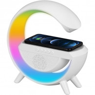 Haut Parleur Bluetooth 3en1 2301 LED Avec Chargeur Sans Fil Blanc En Tunisie