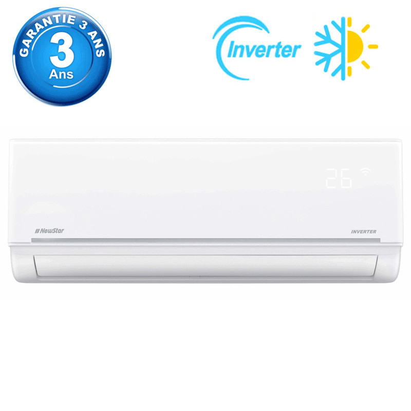 Climatiseur NewStar 24000 BTU Inverter Chaud Froid Blanc en Tunisie Climatiseur NewStar 24000 BTU Inverter Chaud Froid Blanc en Tunisie