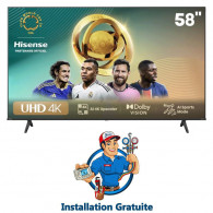 TV Hisense 58" A6N 4K UHD Smart Tv Noir en Tunisie