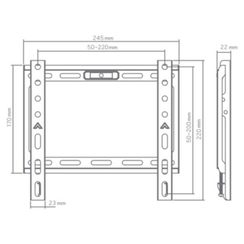 Support Tv Mural SBOX Budget Pour TV 13''- 43'' Noir En Tunisie