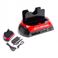Station d'Accueil USB 2.0/3.0 Pour Disque Dur HDD 2,5"/3,5" Rouge Station d'Accueil USB 2.0/3.0 Pour Disque Dur HDD 2,5"/3,5" Rouge