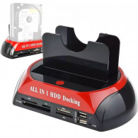 Station d'Accueil USB 2.0/3.0 Pour Disque Dur HDD 2,5"/3,5" Rouge
