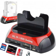 Station d'Accueil USB 2.0/3.0 Pour Disque Dur HDD 2,5"/3,5" Rouge Station d'Accueil USB 2.0/3.0 Pour Disque Dur HDD 2,5"/3,5" Rouge