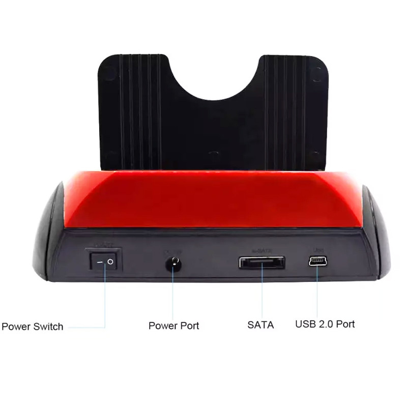 Station d'Accueil USB 2.0/3.0 Pour Disque Dur HDD 2,5"/3,5" Rouge
