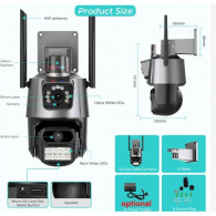 Caméra De Surveillance Extérieur Jortan JT-9687 3MP + 3MP Wifi en Tunisie