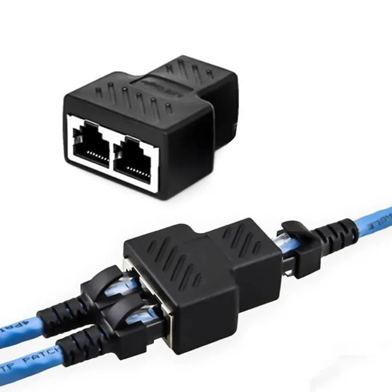 Adaptateur RJ45 Vers 2x RJ45 Noir en Tunisie