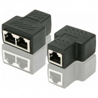 Adaptateur RJ45 Vers 2x RJ45 Noir
