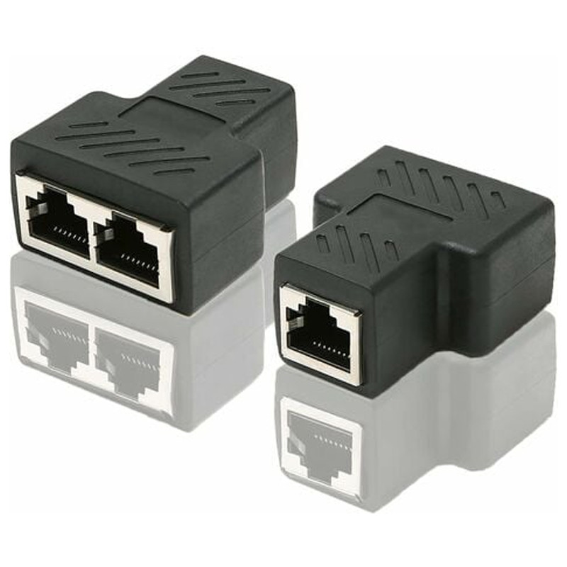 Adaptateur RJ45 Type C Vers 2x RJ45 Noir en Tunisie
