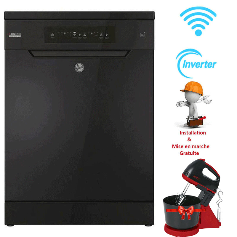 Lave Vaisselle Hoover HF6C4F0B 16 Couverts Inverter Noir Lave Vaisselle Hoover HF6C4F0B 16 Couverts Inverter Noir