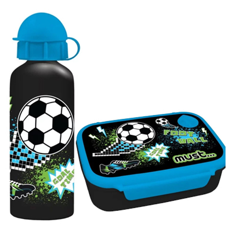 Kit Lunch Box Et Bouteille D'eau Must Team Football Noir & Bleu En Tunisie