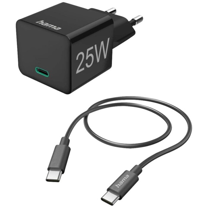 Mini Chargeur Hama Type-C 25W Noir en Tunisie Mini Chargeur Hama Type-C 25W Noir en Tunisie
