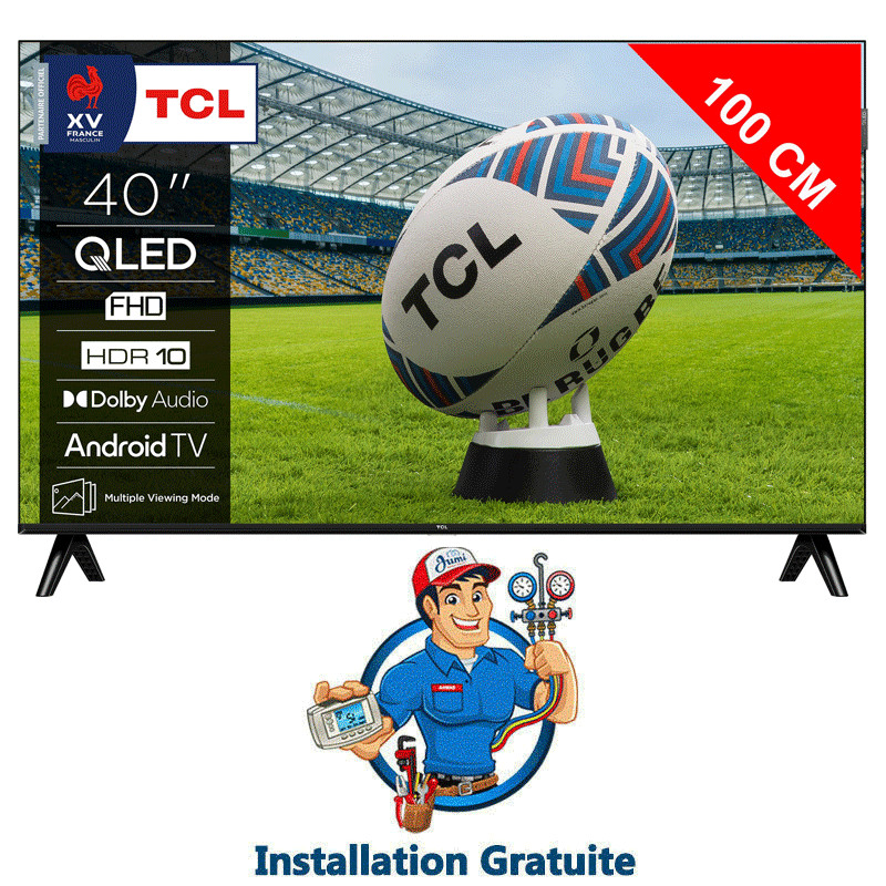 TV TCL S5K 40" QLED FHD Android Smart Tv Noir en Tunisie TV TCL S5K 40" QLED FHD Android Smart Tv Noir en Tunisie