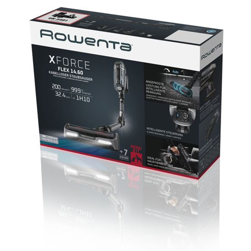 Aspirateur Sans Fil Rowenta X-FORCE FLEX 14.60 Modèle Animal Noir