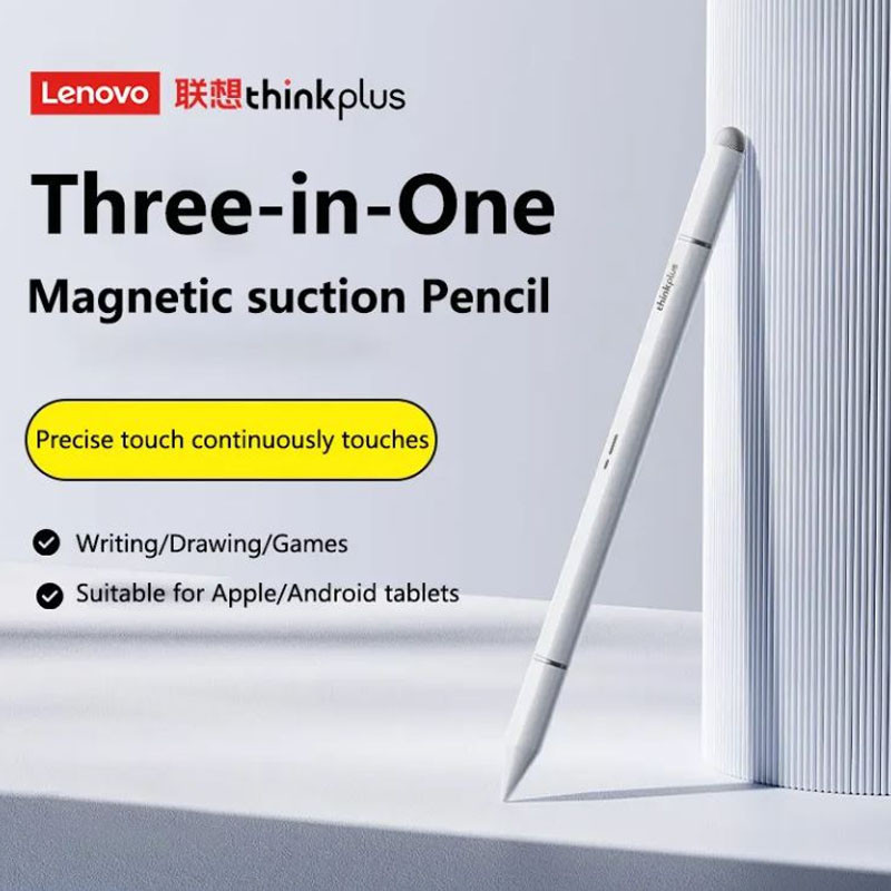 Stylet Tactile Magnétique Universel 3-en-1 Lenovo ThinkPlus BP28 Blanc en Tunisie