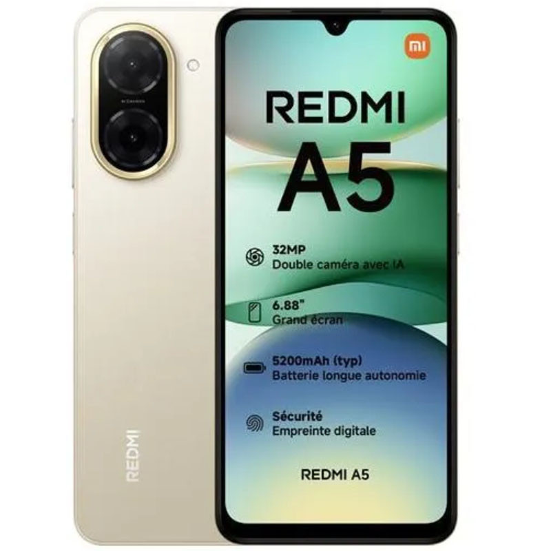 Smartphone Xiaomi Redmi A5 4G 3Go 64Go Gold en Tunisie Smartphone Xiaomi Redmi A5 4G 3Go 64Go Gold en Tunisie
