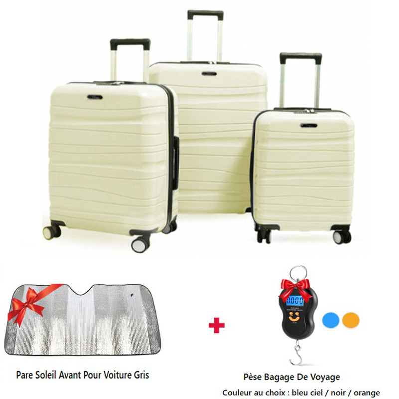 Set De Trois Valises Titou Avec Afficheur Beige en Tunisie