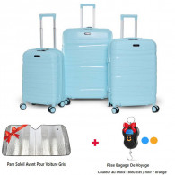 Set De 3 Valises Incassable Avec Roues Démontables Bleu Chwingum en Tunisie