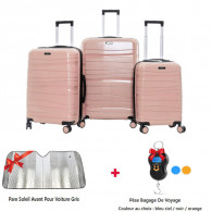 Set De Trois Valises Titou Avec Afficheur Rose