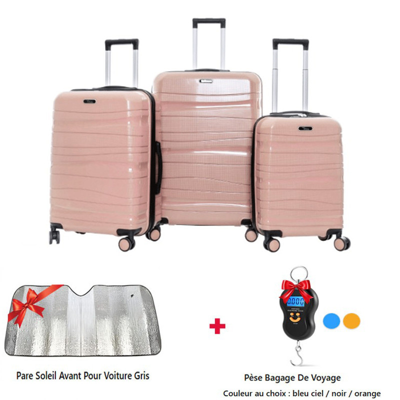 Set De Trois Valises Titou Avec Afficheur Rose Set De Trois Valises Titou Avec Afficheur Rose