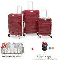Set De Trois Valises Titou Avec Roues Démontables Rouge et Beige en Tunisie