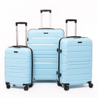 Set De 3 Valises Incassable Bleu Mat