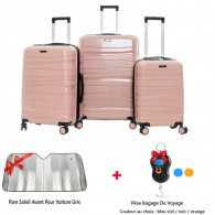 Set De 3 Valises Antichoc Rose en Tunisie