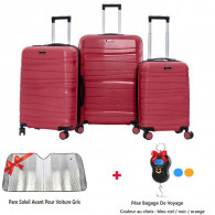 Set De 3 Valises Incassable Rouge