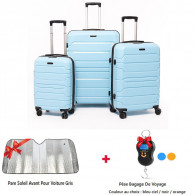 Set De 3 Valises Incassable Bleu Mat