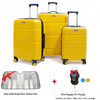 Set De Trois Valises Jaune Moutarde
