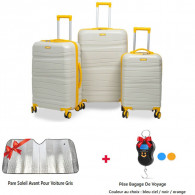 Set De Trois Valises Titou Avec Roues Démontables Beige et Jaune en Tunisie