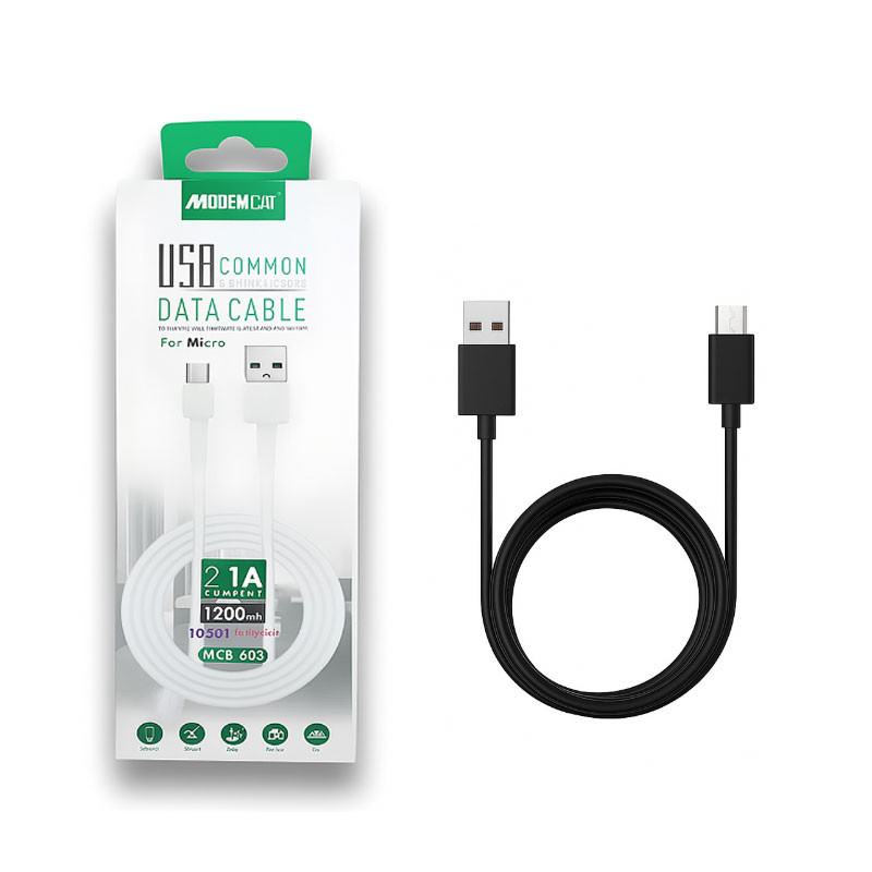 Câble Chargeur Modemcat MCB-003 Micro USB Noir en Tunisie Câble Chargeur Modemcat MCB-003 Micro USB Noir en Tunisie