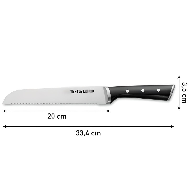 Couteau à Pain TEFAL Ice Force K2320414 20Cm Noir en Tunisie