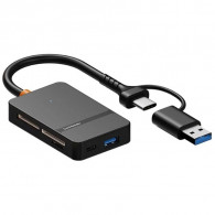 Lecteur De Carte Mémoire 8en1 USB + Type-C Noir en Tunisie