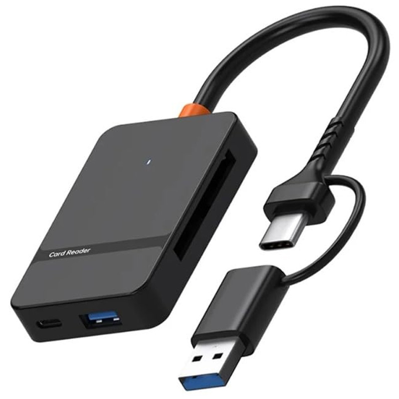 Lecteur De Carte Mémoire 8en1 USB + Type-C Noir en Tunisie Lecteur De Carte Mémoire 8en1 USB + Type-C Noir en Tunisie
