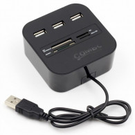Hub USB Combo 3 Ports + Lecteur de cartes Noir en Tunisie Hub USB Combo 3 Ports + Lecteur de cartes Noir en Tunisie