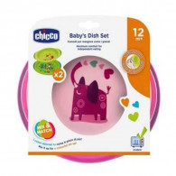 Set D'assiette Bébé Chicco 12M+ Rose