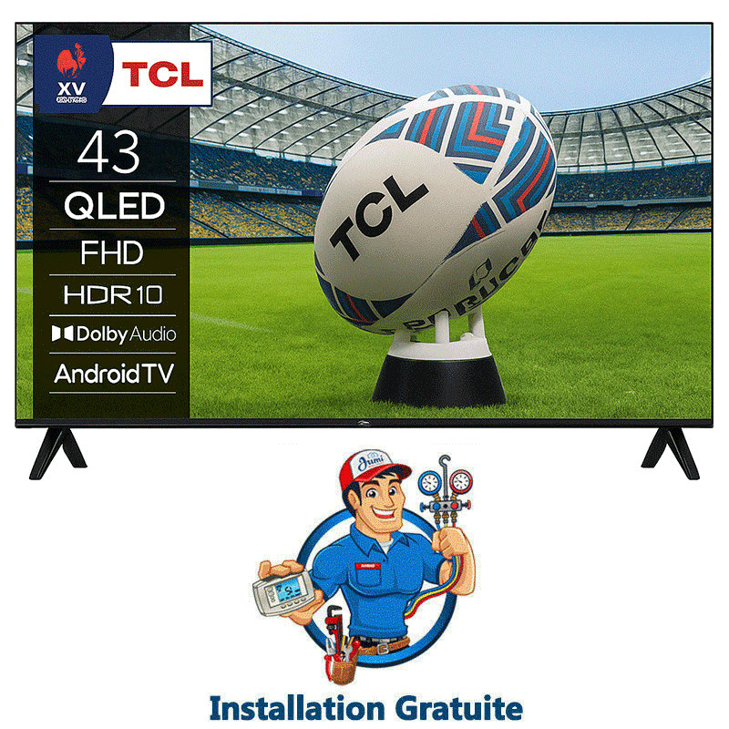 TV TCL S5K 43" QLED FHD Android Smart Tv Noir en Tunisie TV TCL S5K 43" QLED FHD Android Smart Tv Noir en Tunisie
