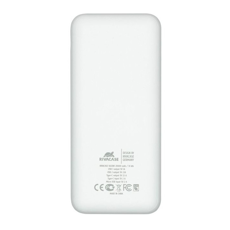 Power Bank Rivacase VA2081 20000 mAh Blanc En Tunisie