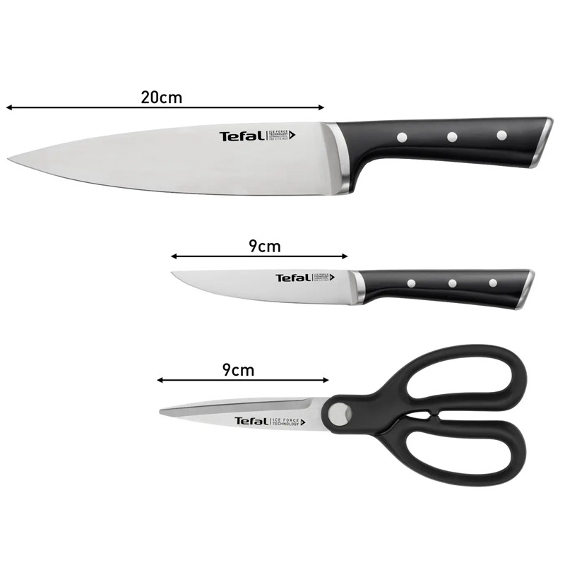 Set De Trois ustensiles De Cuisine Tefal Ice Force Noir En Tunisie