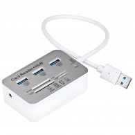 Hub USB 3 Ports + Lecteur de cartes Argent en Tunisie