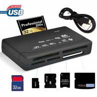Lecteur De Carte Mémoire All In One USB Noir en Tunisie